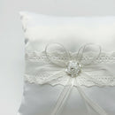 Wedding Ceremony Lace Flower Bowknot Ring Bearer Pillow Cushion