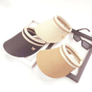 Empty Top Women'S Straw Hat Women'S Summer Sun Hat Ladies Bow Beach Hat Adu