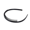 1pc Unisex Plastic Headband with Non-Slip Teeth Comb Black DIY Hair Styling Hoop