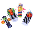4 Pcs New Baby Infant Foot Socks Rattles Wrist Rattles Multicolor BX