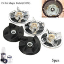 3 Plastic Gear Base & 2 Rubber Gear Replacement Set For Magic Bullet SparePart3C