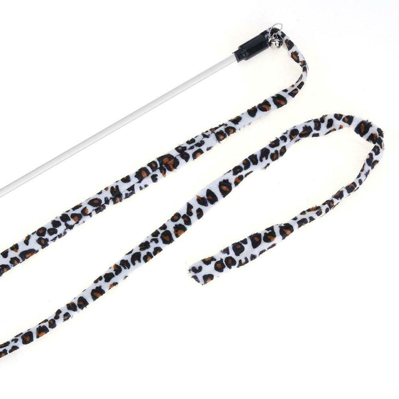 Funny White Leopard Stripes Cat Stick Kitten Rod Teaser Wand Pet Cat Toys