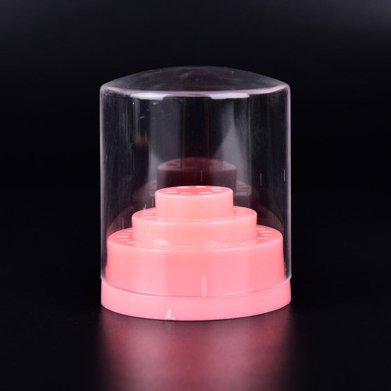 48Hole Pink Organizer Manicure Storage Box Displayer Nail Drill Bit Holder Gw