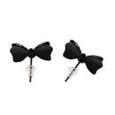 1 Pair Fashion Cute Black Rhinestone Crystal Bowk Bow Tie Stud Earring N1F5