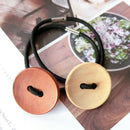 3pcs Women Simple Wood Elastic Hair Tie Rope Band Ponytail Holder Buttons  Z
