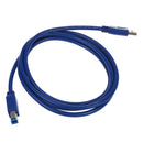 SuperSpeed USB 3.0 Type A Male to Type B Male Cable, 6 FT, Blue