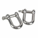M6x38mm Straight D-Shackle, Short, Stainless Steel AISI 316