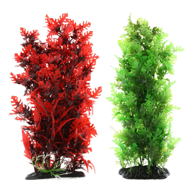 2pc Aquatic Plants, Large Aquarium Plant Plastic Fish Tank High Tree Decorations