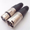 3 Pin Female&Male Plug XLR Audio Microphone Connector MIC Adapter 2x BX