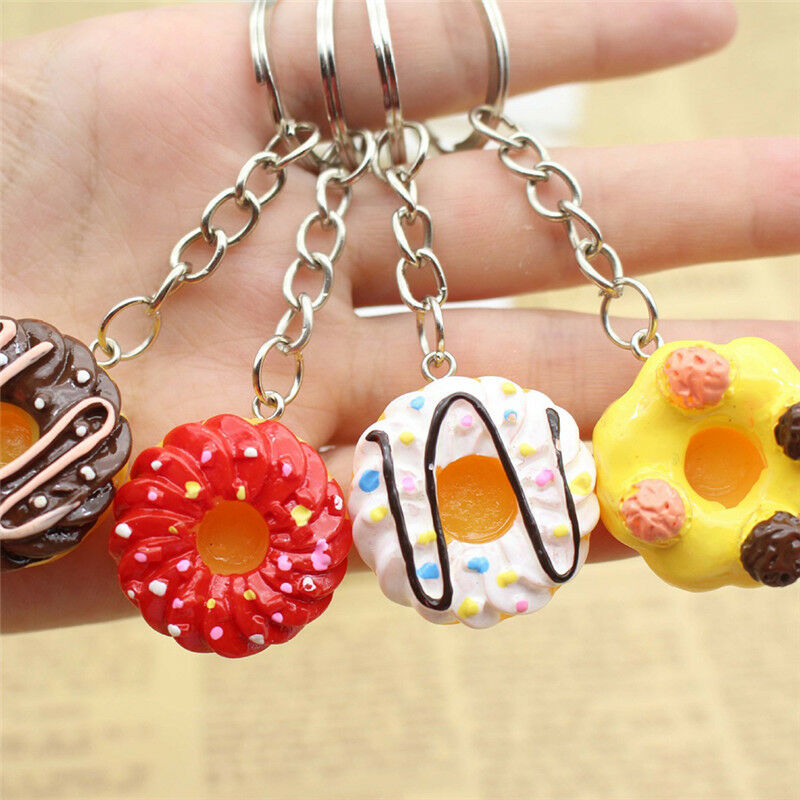Sweet Cake Keychain Pendant Bread Food Keyring Gift  Bag Purse Key Chain Jewe LJ