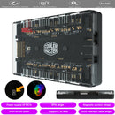 12V Cooler Master 1 to 6 Fan HUB Splitter 4Pin PWM 3Pin Addressable RGB Adapter