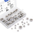 140-Pcs M3 M4 M5 M6 M8 M10 M12 Hex Flange Nuts Assortment Kit - 304 Stainle