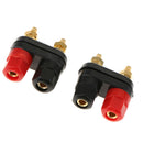 2pcs Terminal Binding Post Amplifier Dual Copper 2-way Banana Plug Jack