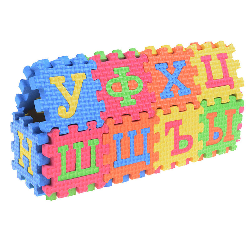 60Pcs EVA Foam Russian Alphabet Letters Numbers Floor Baby Mat Learn toyME