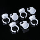 200 Pack Makeup Glue Rings Tattoo Glue Holder Disposable Plastic Nail Art E
