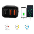 Motorcycle Handlebar Dual USB QC 3.0 Phone Charger with Red Digital Voltmeter