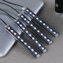 4pcs Car RGB LED Strip Light Lamp Atmosphere Lamps Car Interior Light