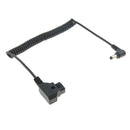 Coiled Power Supply Cable DC Plug 2.5x5.5mm Right Angle to D-Tap Connector for