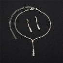 1 Set Wedding Bridal Rhinestone Crystal Necklace Drop Earrings MD Jewelry 3C