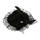 Black Mini Hat Feather Hair Clip with Bow