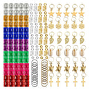 140 Pieces Dreadlock Jewelry Aluminum Dreadlocks Beads Metal Hair Cuffs Hair