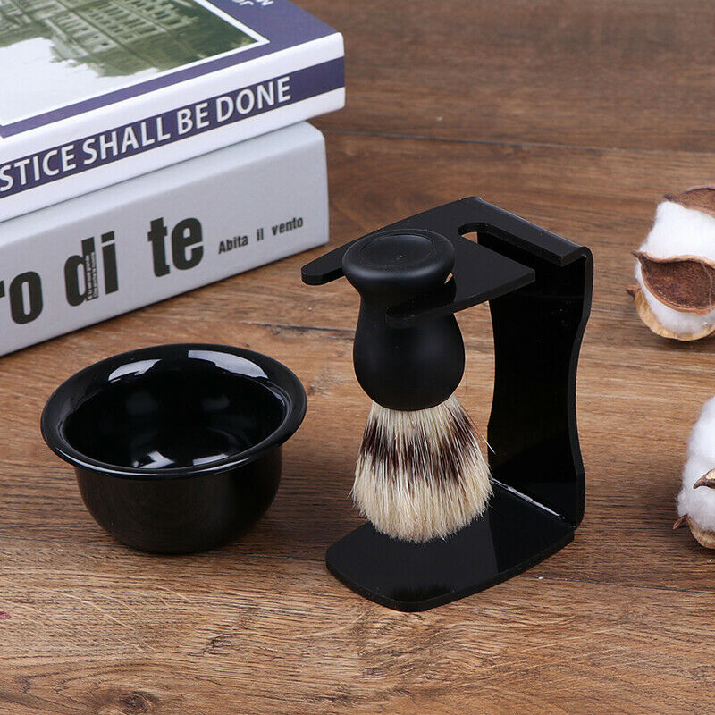 3 In 1 Shaving Soap Bowl With Brush And Stand Bristle Hair Shave Brushes MugSA3C