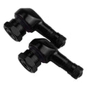 1 Pair Motorcycle Wheel Tire Valves Stem Cap Air Tire Cover 90 Degree 17mm Black