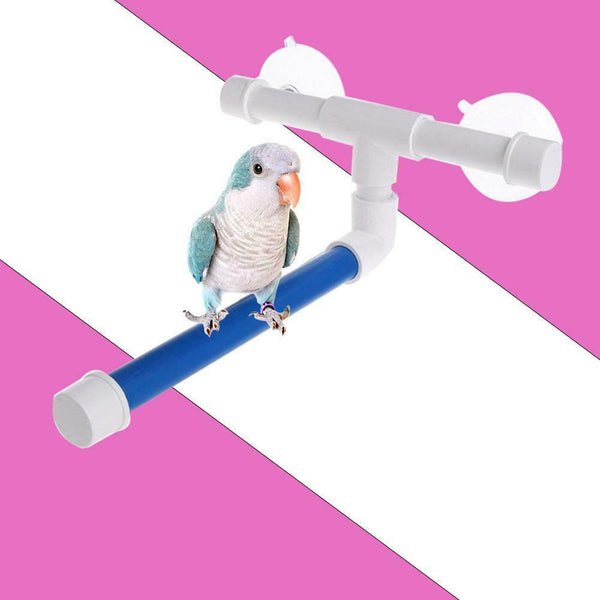 Pet Parrot Bird Standing Platform Rack Wall Shelf Bath Shower Stand Toys