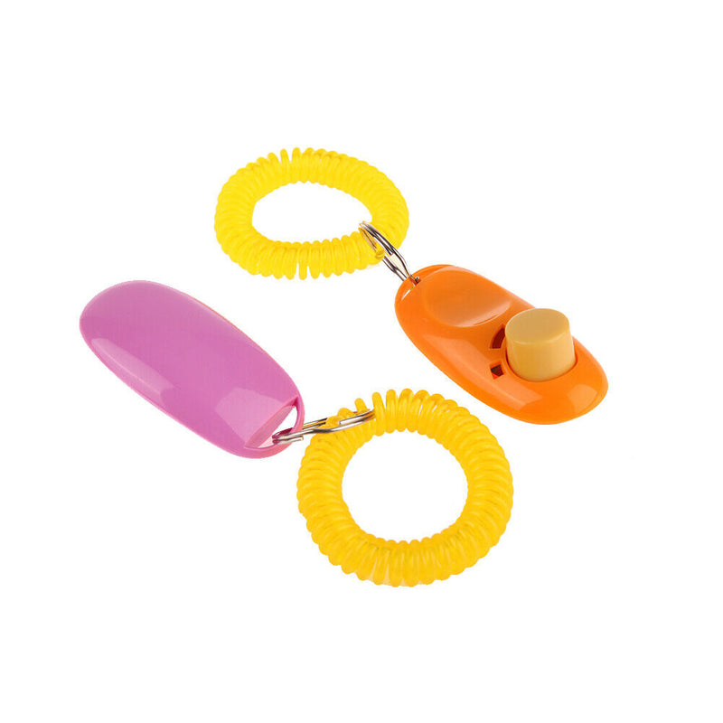 7pcs Pet Dog Training Adjustable Sound Key Chain Clicker Dog Tranining Toys G