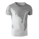 New Mens Summer Tops Tees Short Sleeve T Shirt Man Printed Cotton t-shirt M