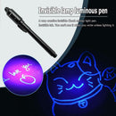 2 in 1 Luminous Light Invisible Ink Pen UV Kids Drawing Magic Pens (Black)