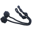 Hand Knitting Curtain Rope Tiebacks Rural Cotton Tie (One Pair, Navy)