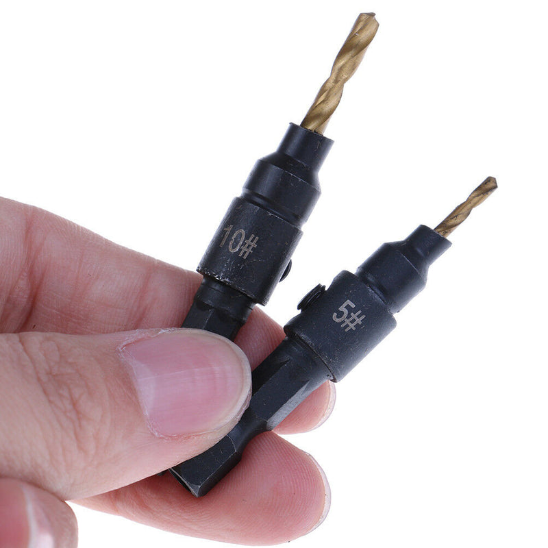 1 Set hss countersink drill bit set reamer drill woodworking chamfer 5-12mm JR