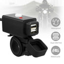 12V Waterproof Motorbike Motorcycle Dual-USB Charger Power Socket Adapter O