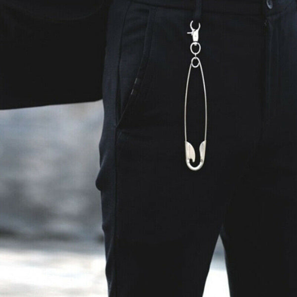 Unisex Punk Metal Wallet Belt Chain Rock Pants Keychain Pin Ring Clip Keyring`US