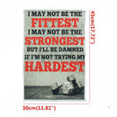 Bodybuilding Fitness Stronger Hardest Motivational Quotes Silk Poster Gym Decor