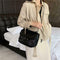 Retro Crossbody Handbag Women Leather Chain Shoulder Messenger Bag (Black) A#S