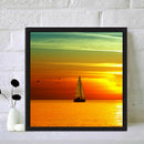 5D DIY Diamond Painting Full Drill Sea Sunset Ship Embroidery Cross Stitch