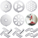9 Pcs Meat Grinder Blades Meat Grinder Plate Discs Stainless Steel Food GrinT1A7