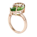 US 8 Dragonfly Green Ring For Women Jewelry Olive Green Stone Rings Cubic R