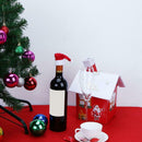 10pcs Santa Claus Hat Red Wine Soft Christmas Bottle Cover For Christmas