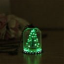 Fashion Women Men Luminous Glass Christmas Tree Pendant Chain Necklace Gift