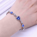 Fashion Charm Women Ocean Heart Blue Crystal Rhinestone Bangle Bracelet Favor
