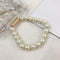 Pearls Clear Shoulder Handbags PVC Women Crossbody Top-handle Bags (White)