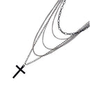 Multi-layer Cross Pendant Necklace Fashion Sweater Choker Statement Jewelry A