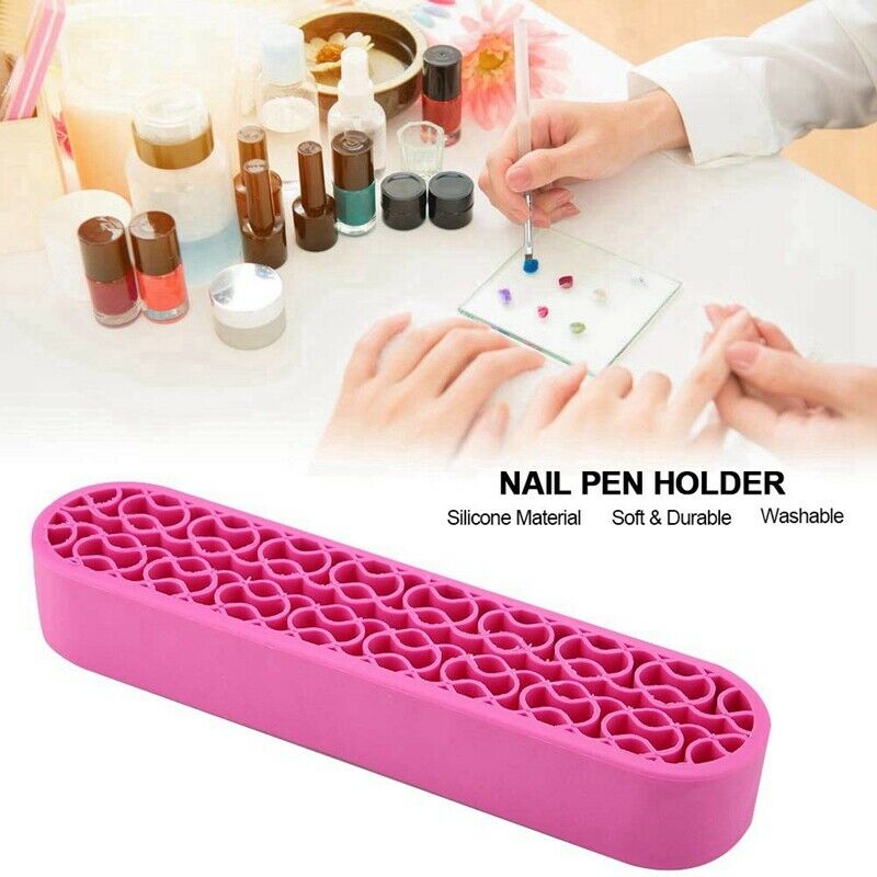 Silicone Makeup Brush Holder,Makeup Brush Display Stand Soft Silicone Nail  Z3D4