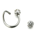 Stainless Steel Crystal Twist Ear Cartilage Helix Body Piercing Earring Stud H7