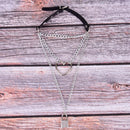 Gothic Lock Chain Multilayer Choker Necklace Sexy Collar Neck Ring Jewelry  3C