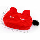 Portable Cartoon Pattern Cosmetic Bag Makeup Bags Pen Pencil Pouch Case Red