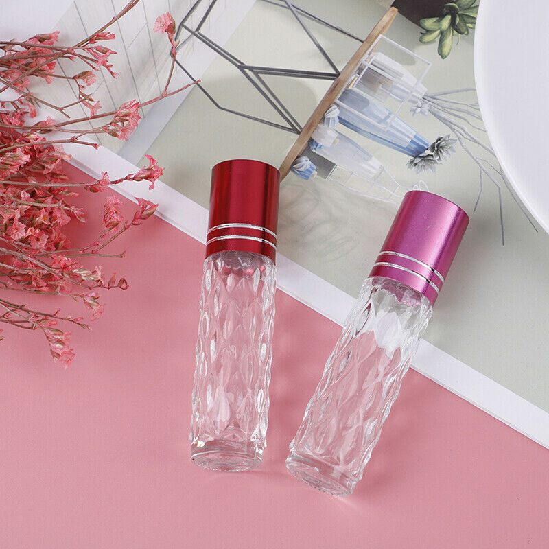 10 ML Clear Glass Roll On Bottles Empty Essential Oil Perfume Lip Balms Bot Ew